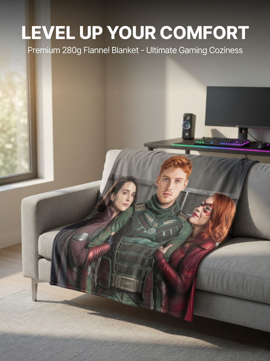 Custom Face Photo Flannel Blanket, Personalized Portrait Fleece Throw for Couch, Ideal Personalized Gift