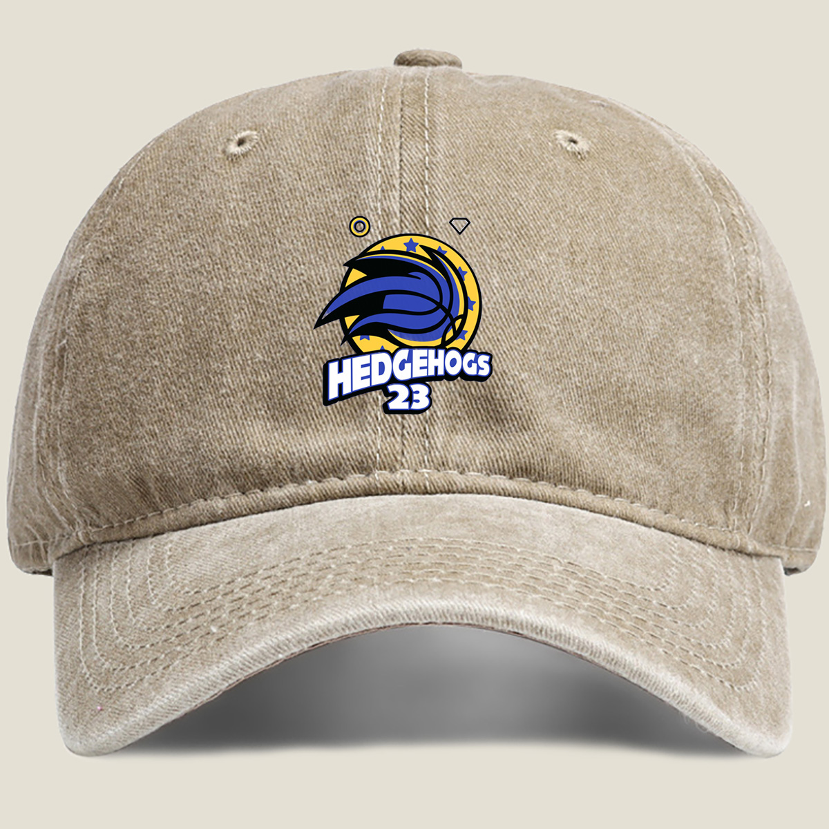 Hedgehogs 23 Logo Design - Washed Denim - Baseball Cap