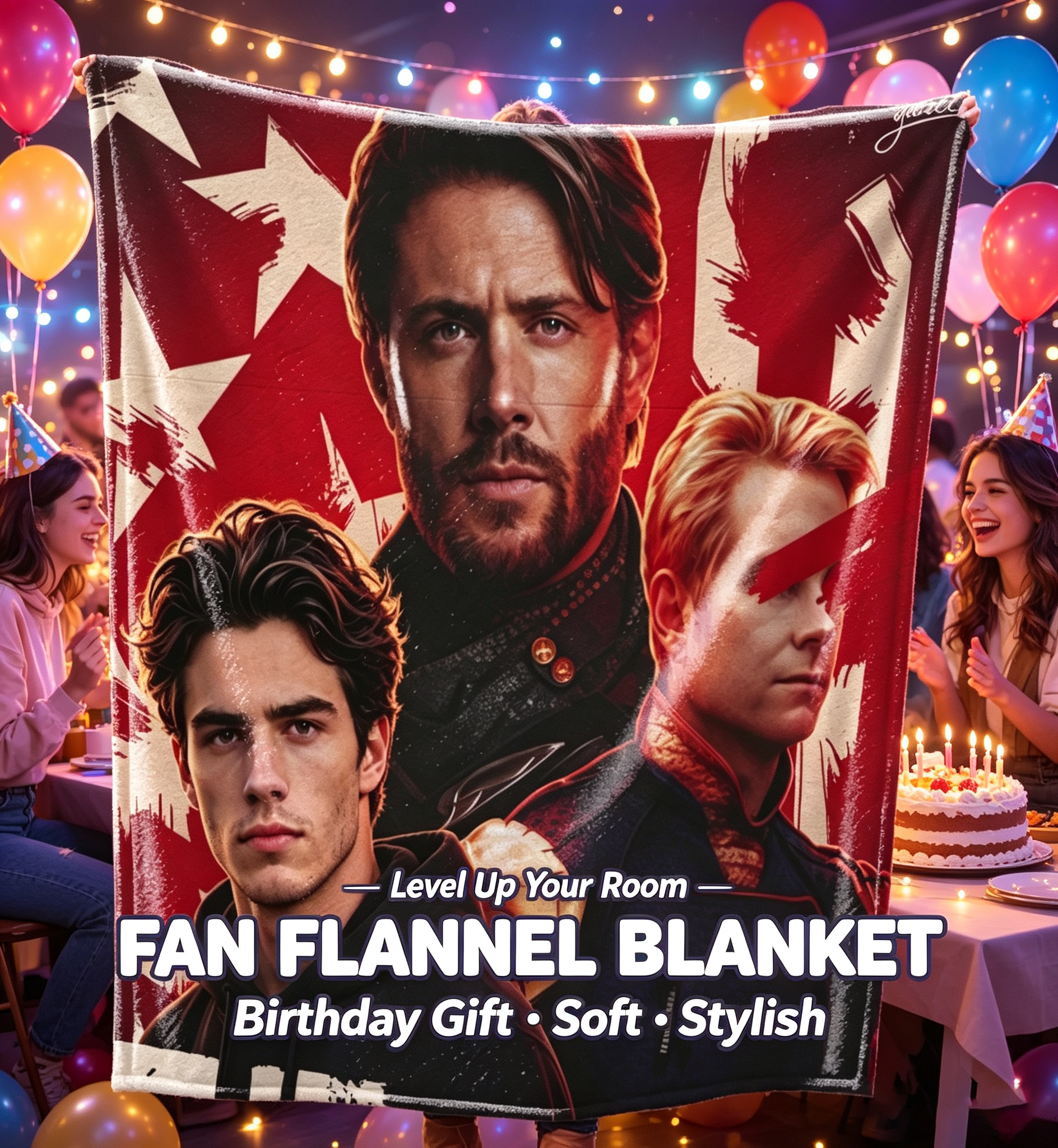 Custom Face Blanket The Boys Season 3 Flannel Blanket Featuring Homelander, Hughie, and Annie - Perfect for Fans of the Prime Video Series - Ideal Gift or Giveaway for Superhero TV Show Enthusiasts