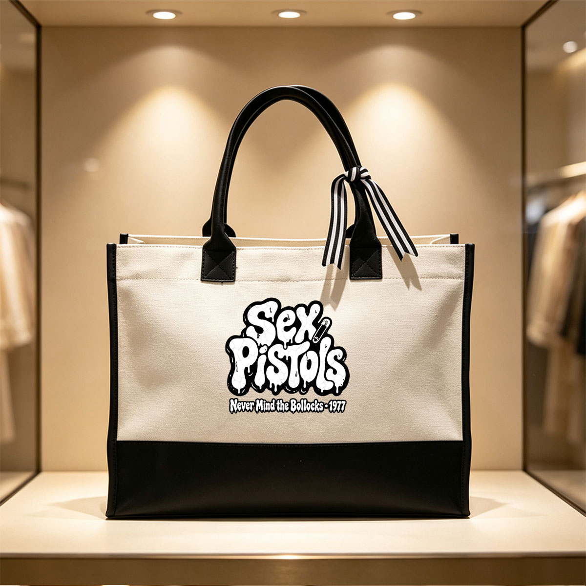 Sex Pistols - Never Mind the Bollocks 1977 - Canvas patchwork gift tote bag