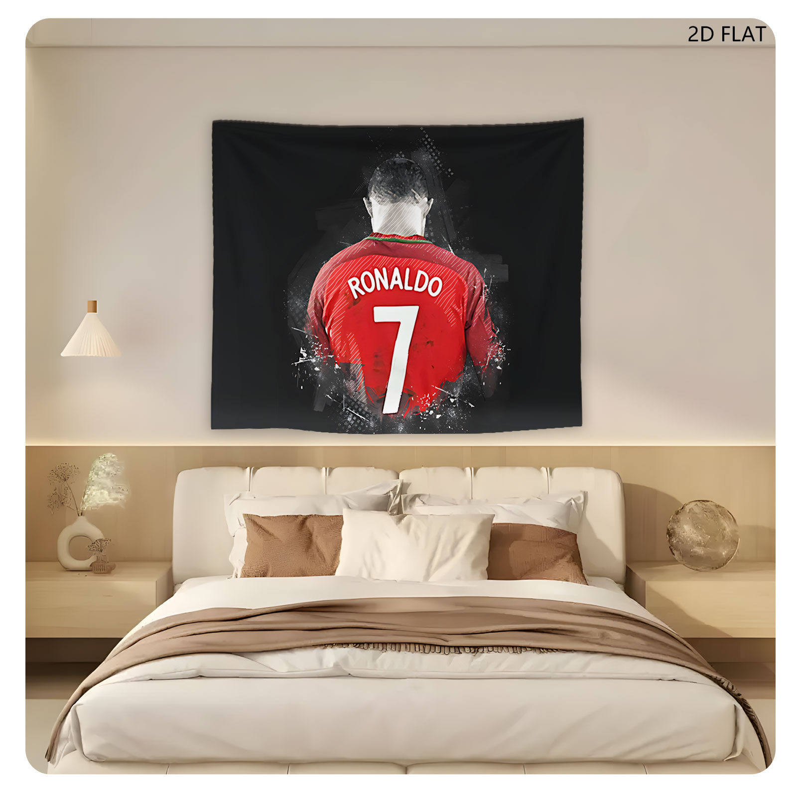 Ronaldo in Red Jersey, Number 7, Back View - Tapestry