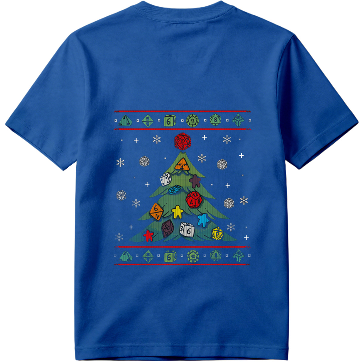 D&D Christmas Tree with Polyhedral Dice Decorations - Tee
