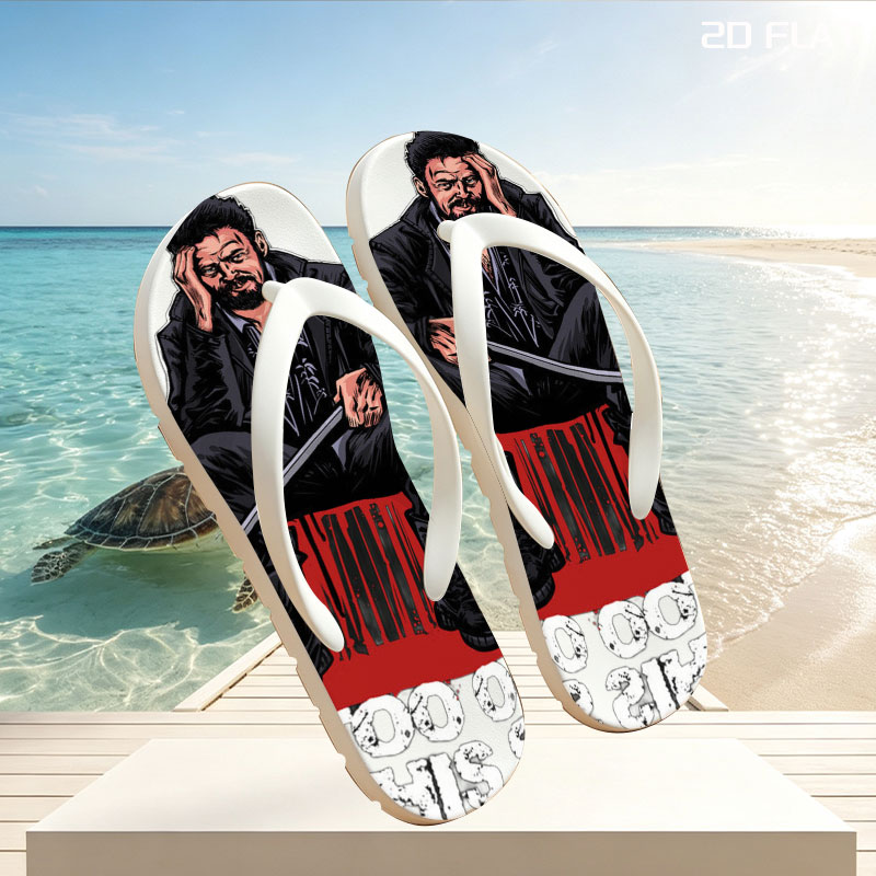 I'm Too Old For This Shit - Man with Cane on Stool -  flip-flops