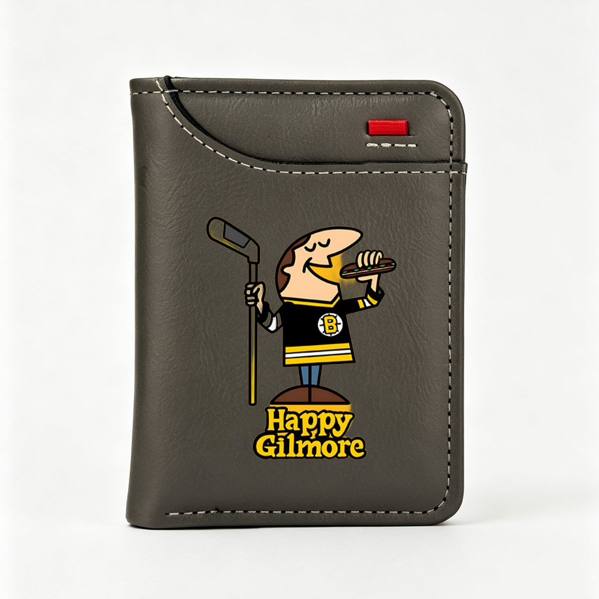 Happy Gilmore: Golfing Hero with a Hockey Stick and Pizza - Vertical Style Wallet