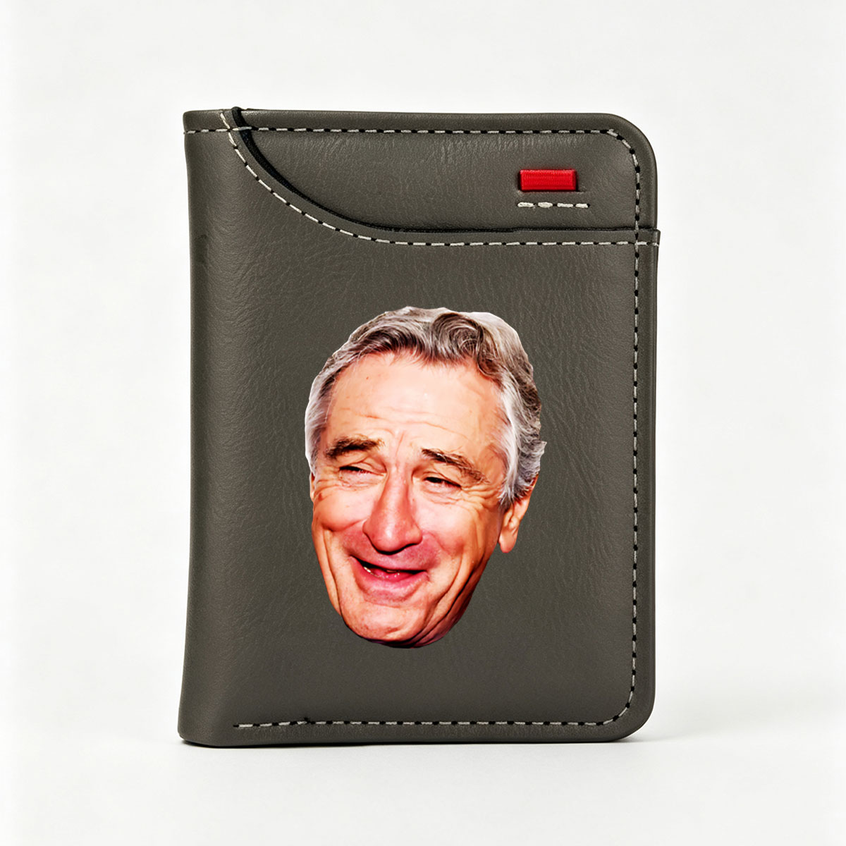 Robert De Niro Smiling Close-Up Portrait - Vertical Style Wallet