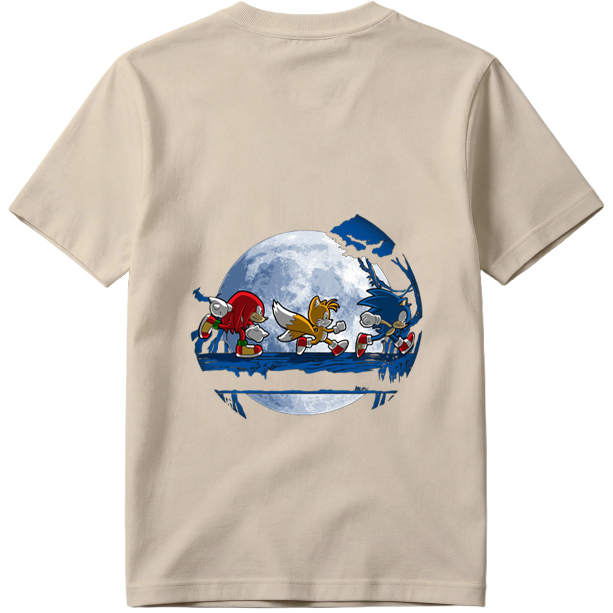 Sonic, Tails, and Knuckles Running Under the Moon - Tee