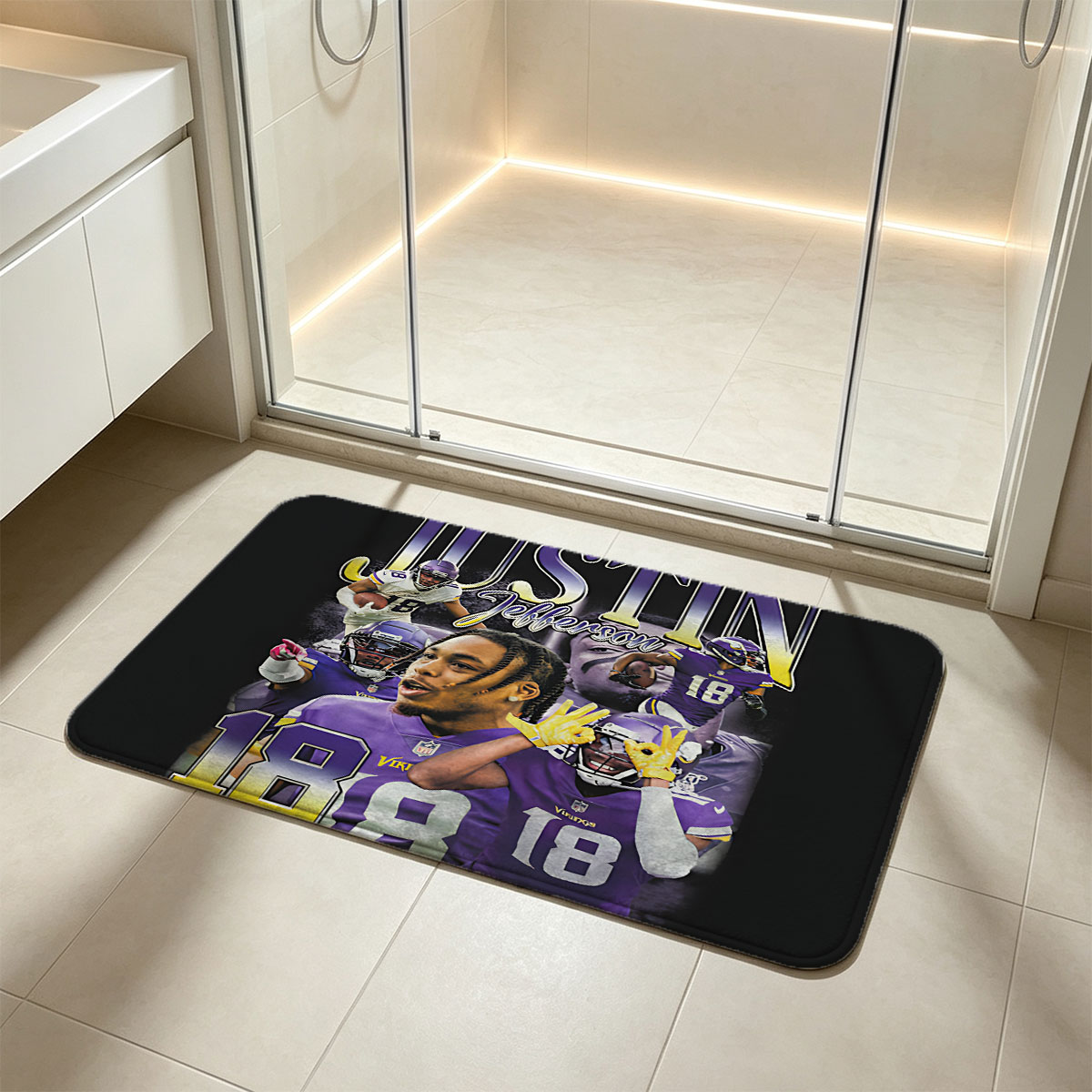 Justin Jefferson Minnesota Vikings NFL Football Player #18 - Flannel floor mat