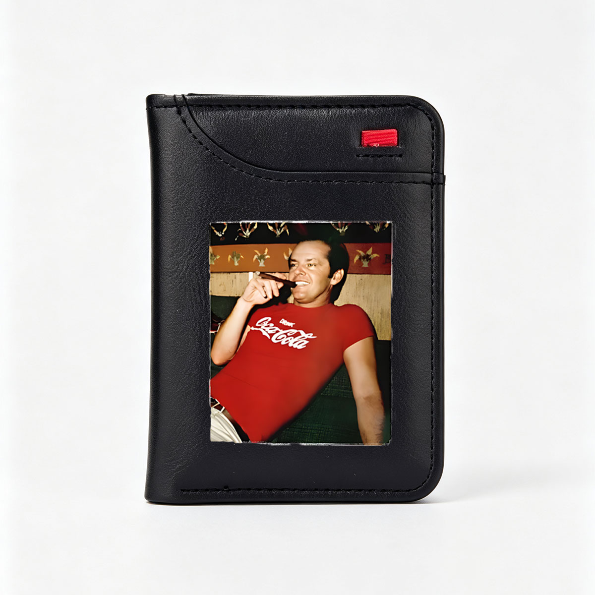 Jack Nicholson in Red Coca-Cola Shirt with Cigar - Vertical Style Wallet