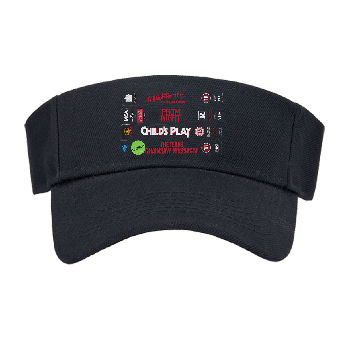 Halloween Horror Collection: A Nightmare on Elm Street, Prom Night, Child's Play, The Texas Chainsaw Massacre, Friday the 13th -  Visor cap