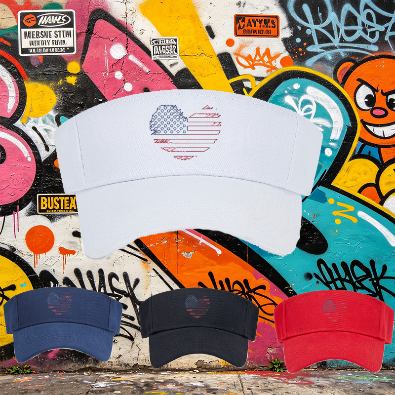 Unisex Classic Mesh Cap with American Flag Pattern and 