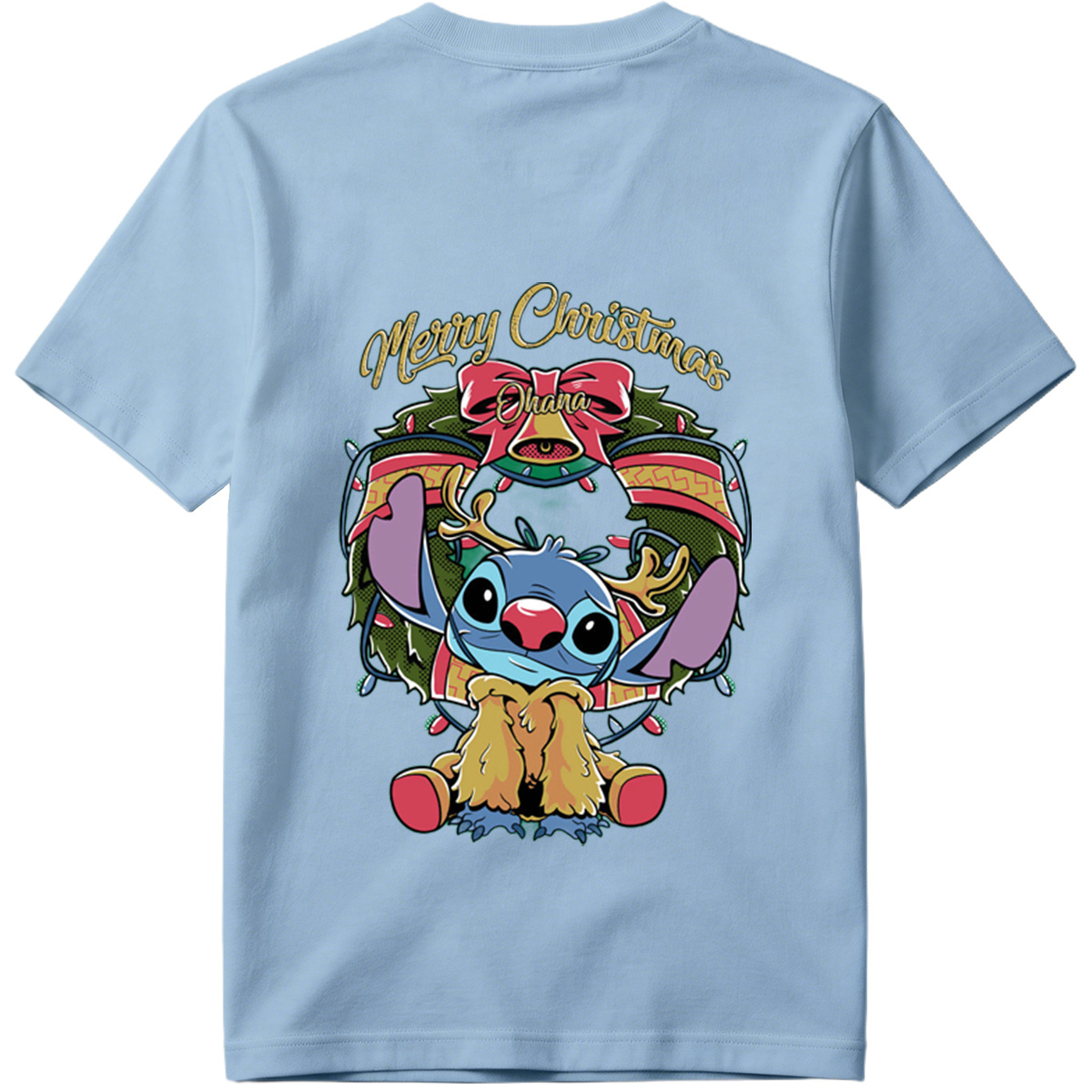 Stitch Christmas Wreath Design - Tee