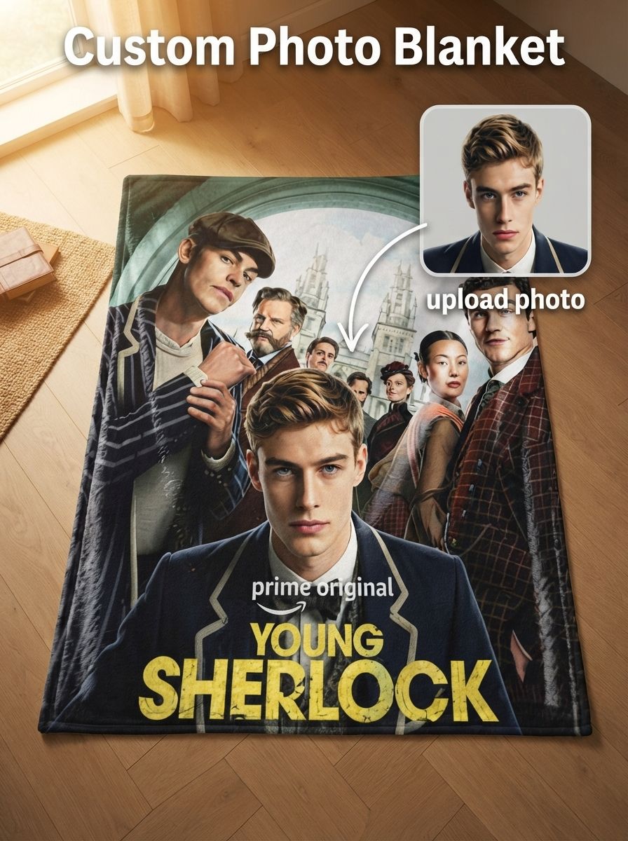 Custom Photo Face Blanket Personalized Flannel Fleece Mystery Detective Series Artwork Cozy Throw Skin Friendly Anti