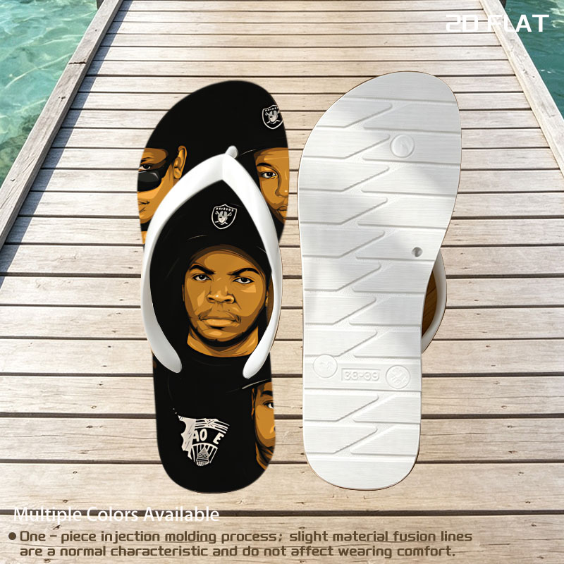 N.W.A. Members in Compton Style: Ice Cube, Dr. Dre, Eazy-E, MC Ren, DJ Yella -  flip-flops