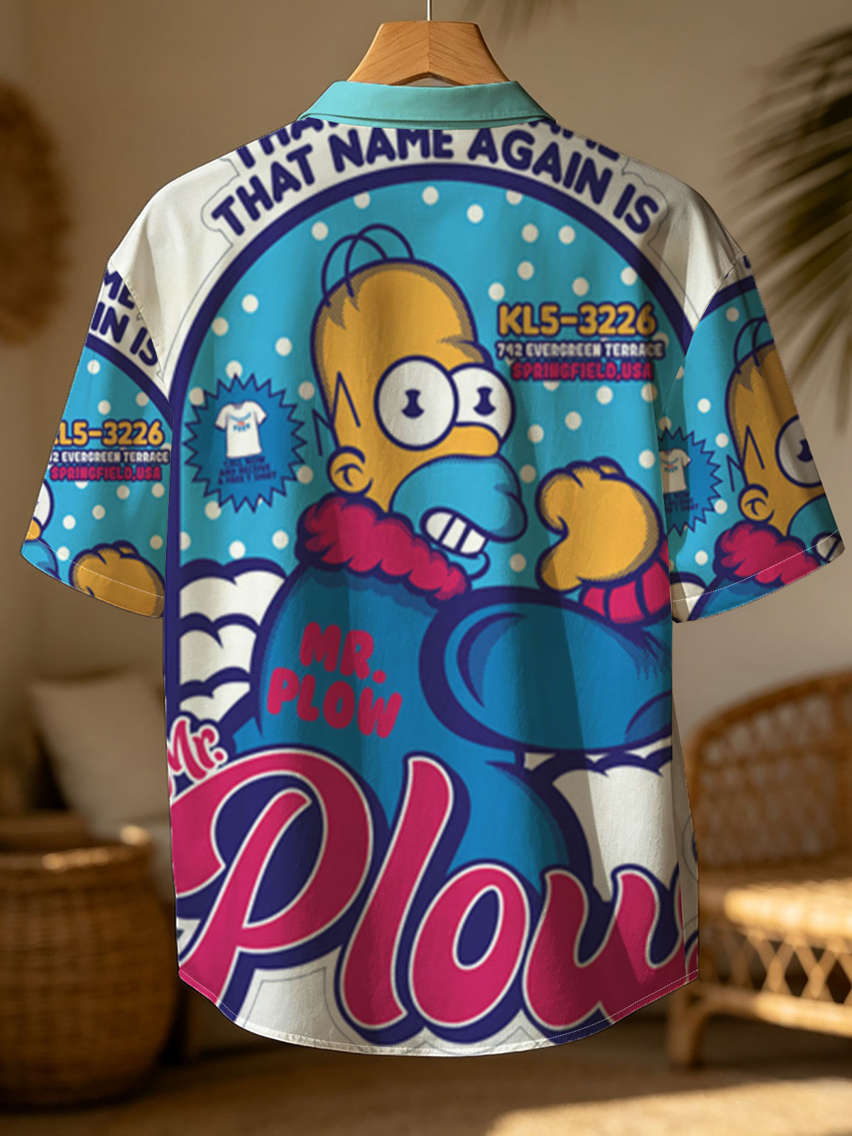 Homer Simpson as Mr. Plow, Springfield USA, KL5-3226, Evergreen Terrace -  Shirt