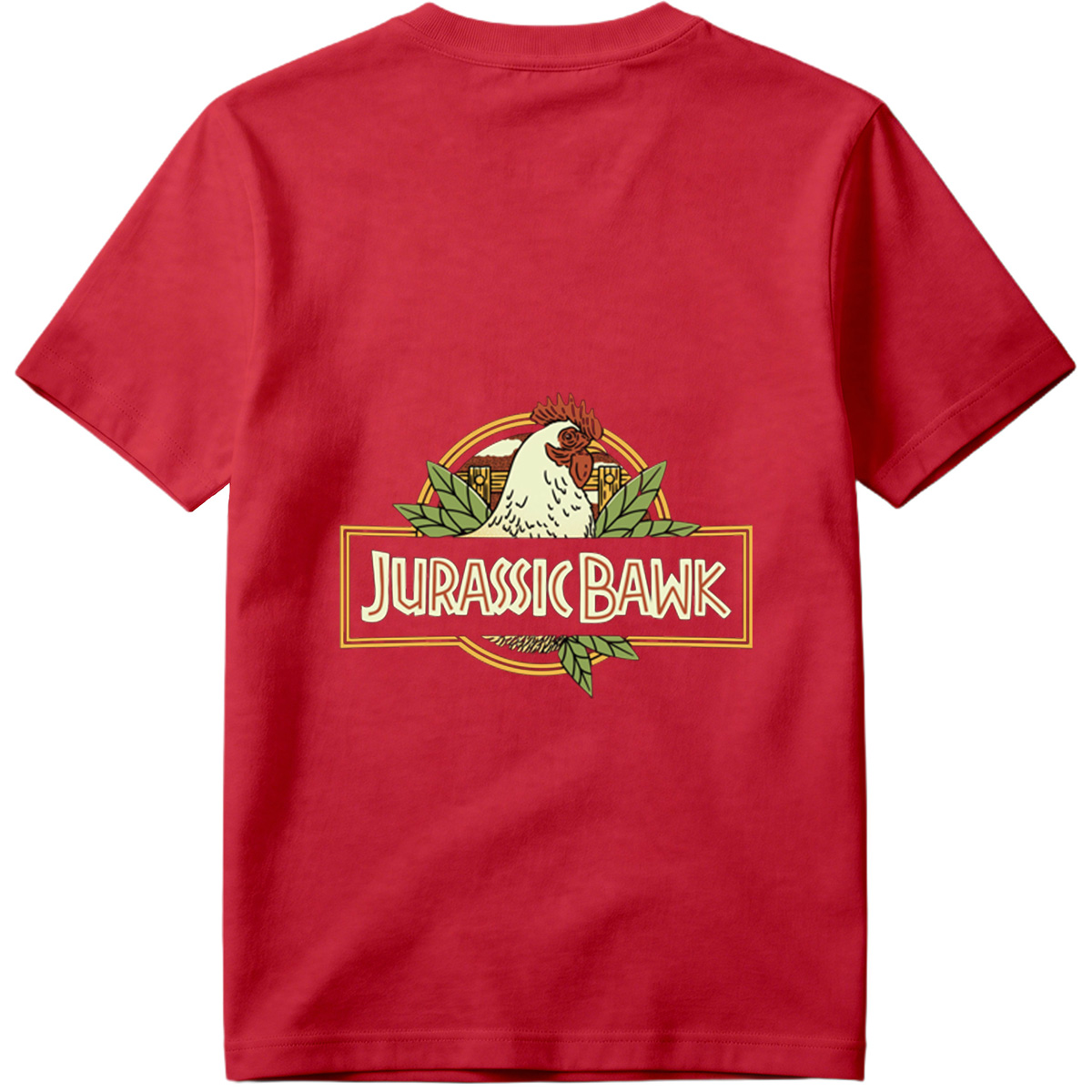 Jurassic Bawk - Chicken Logo Design - Tee