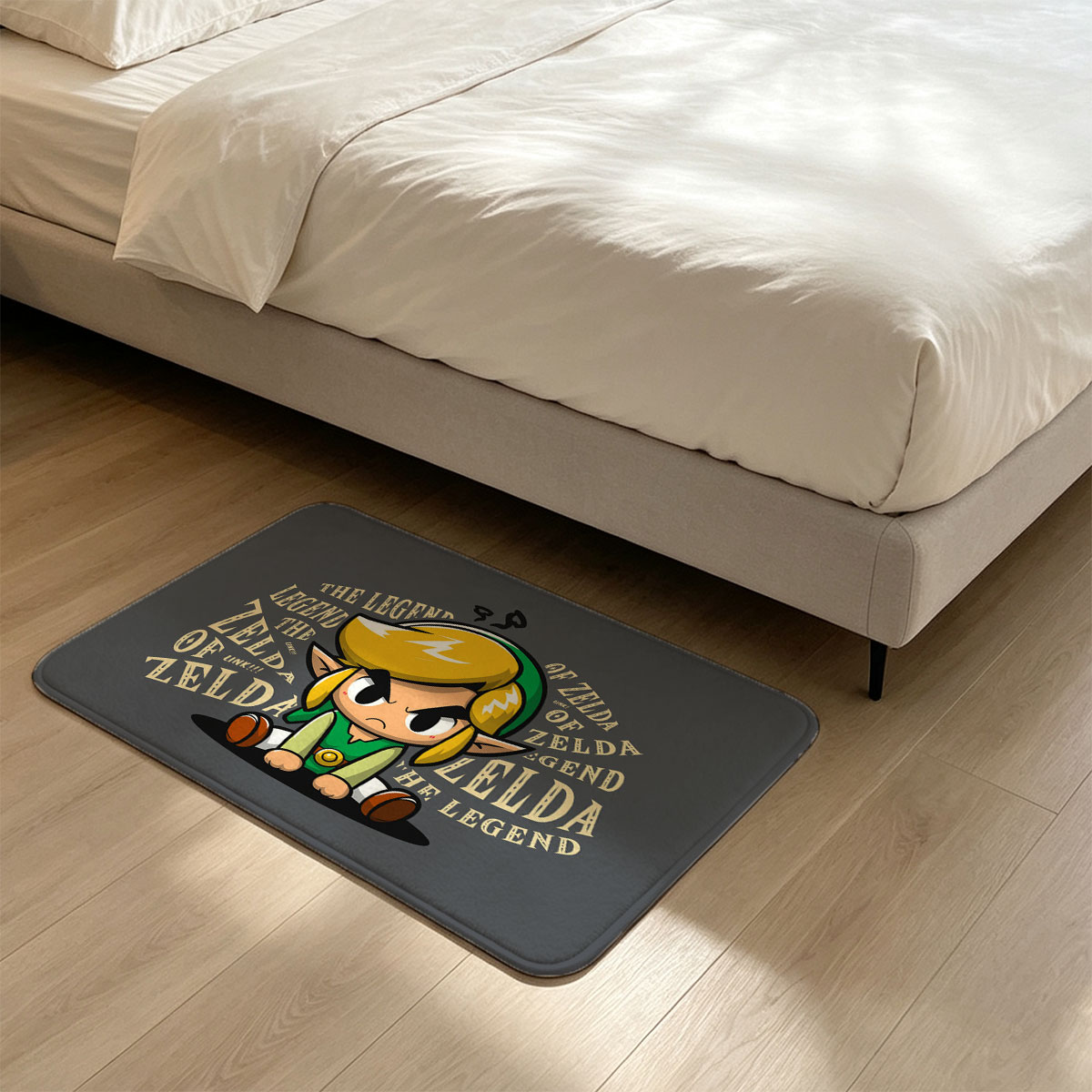 Link from The Legend of Zelda, Chibi Style Character Design - Flannel floor mat