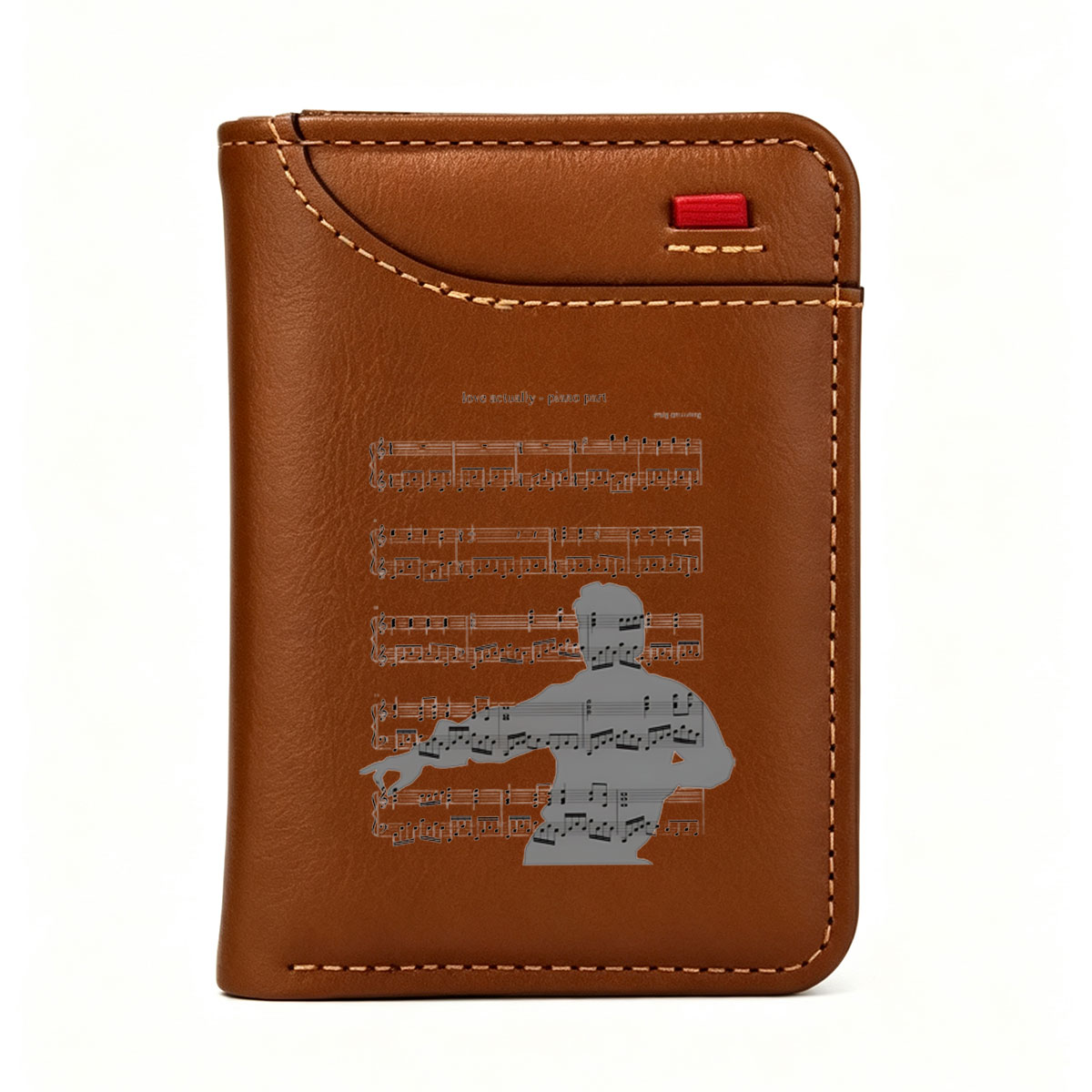 Love Actually - Piano Part with Silhouette of Musician - Vertical Style Wallet