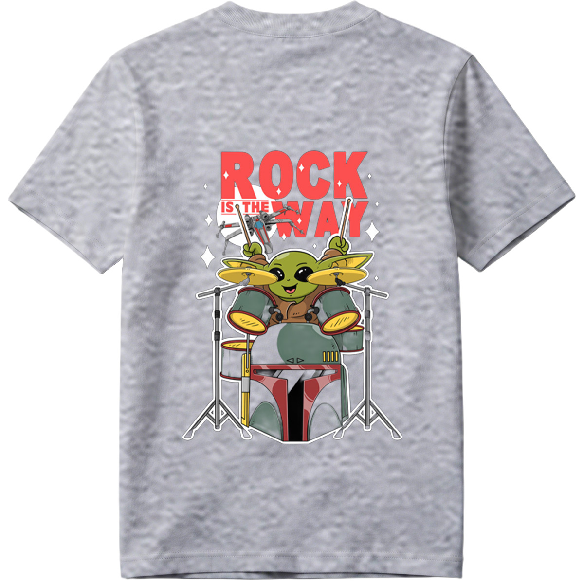 Baby Yoda Playing Drums Rock Is The Way - Tee