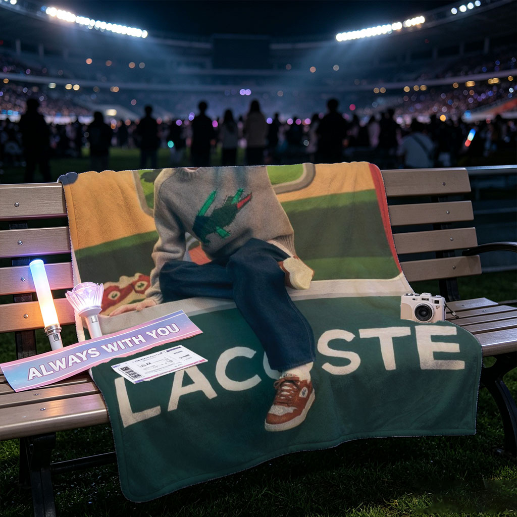 BTS Jungkook in a Vibrant Subway Scene Wearing Lacoste Fashion - Blankets