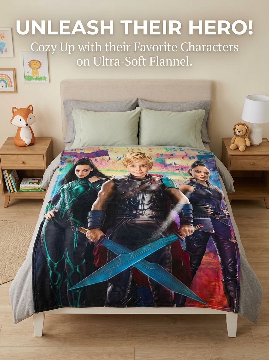 Custom Face Photo Superhero Flannel Throw Blanket Ultra Soft Anti Pilling Plush Personalized Gift for Bed Sofa