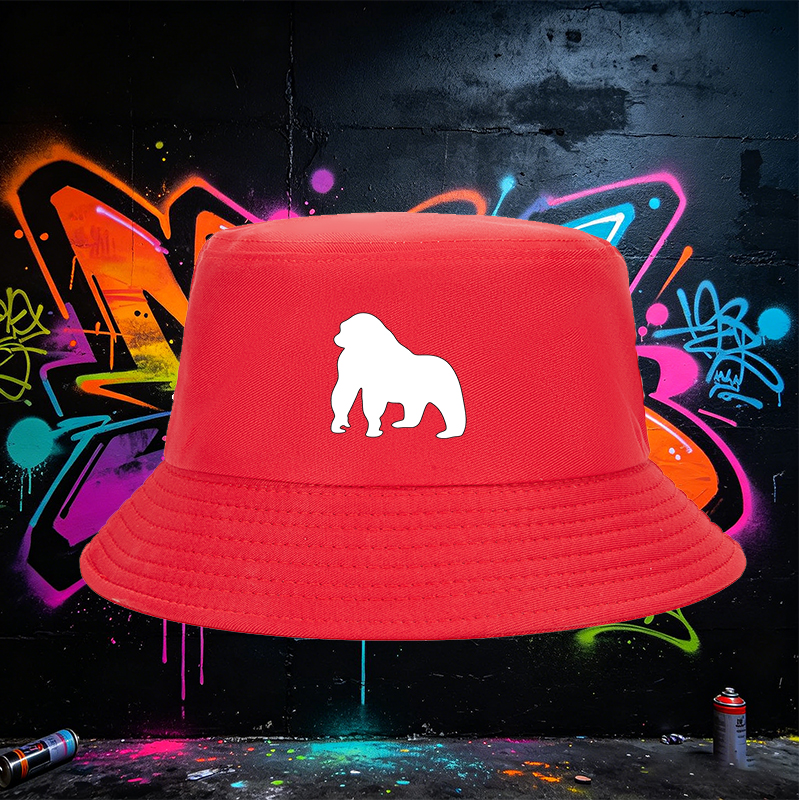 Unisex Bucket Hat with Lion Silhouette Print - Classic Cotton Fisherman Hat for Outdoor Activities, Travel, and Casual Wear - Suitable for Men and Women Seeking Stylish Sun Protection