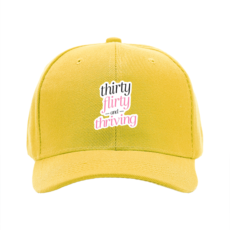 1pc New Baseball Cap Thirty Flirty and Thriving Print Unisex Adjustable Hat for Outdoor Activities Adults Fashion Statement Casual Wear