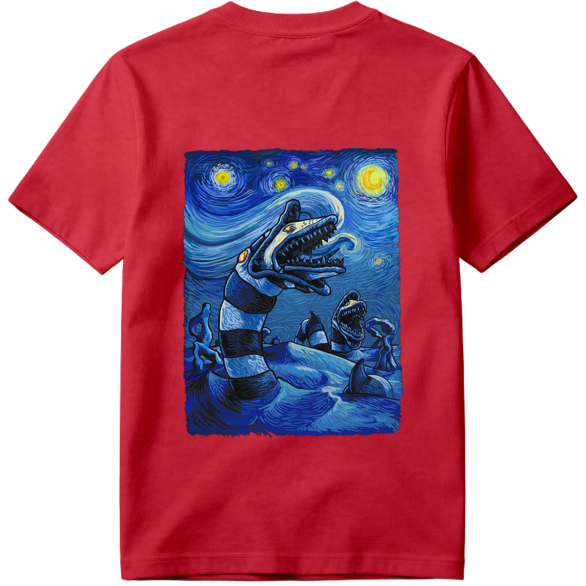Starry Night with Loch Ness Monster - Tee