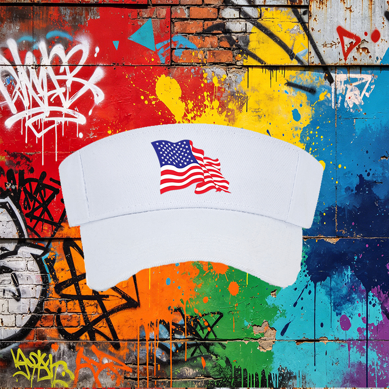 Unisex Classic Mesh Sun Hat with American Flag Print - Lightweight Breathable Cap for Outdoor Activities, Perfect for Men and Women Enjoying Patriotic Events, Beach, Camping, or Festivals