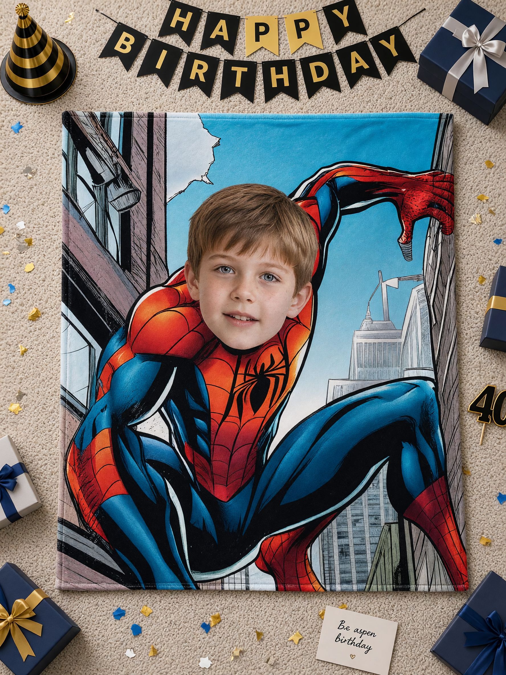 Custom Face Photo Superhero Fleece Blanket, Soft Flannel Comic Throw, Ideal Personalized Gift for Kids and Adults