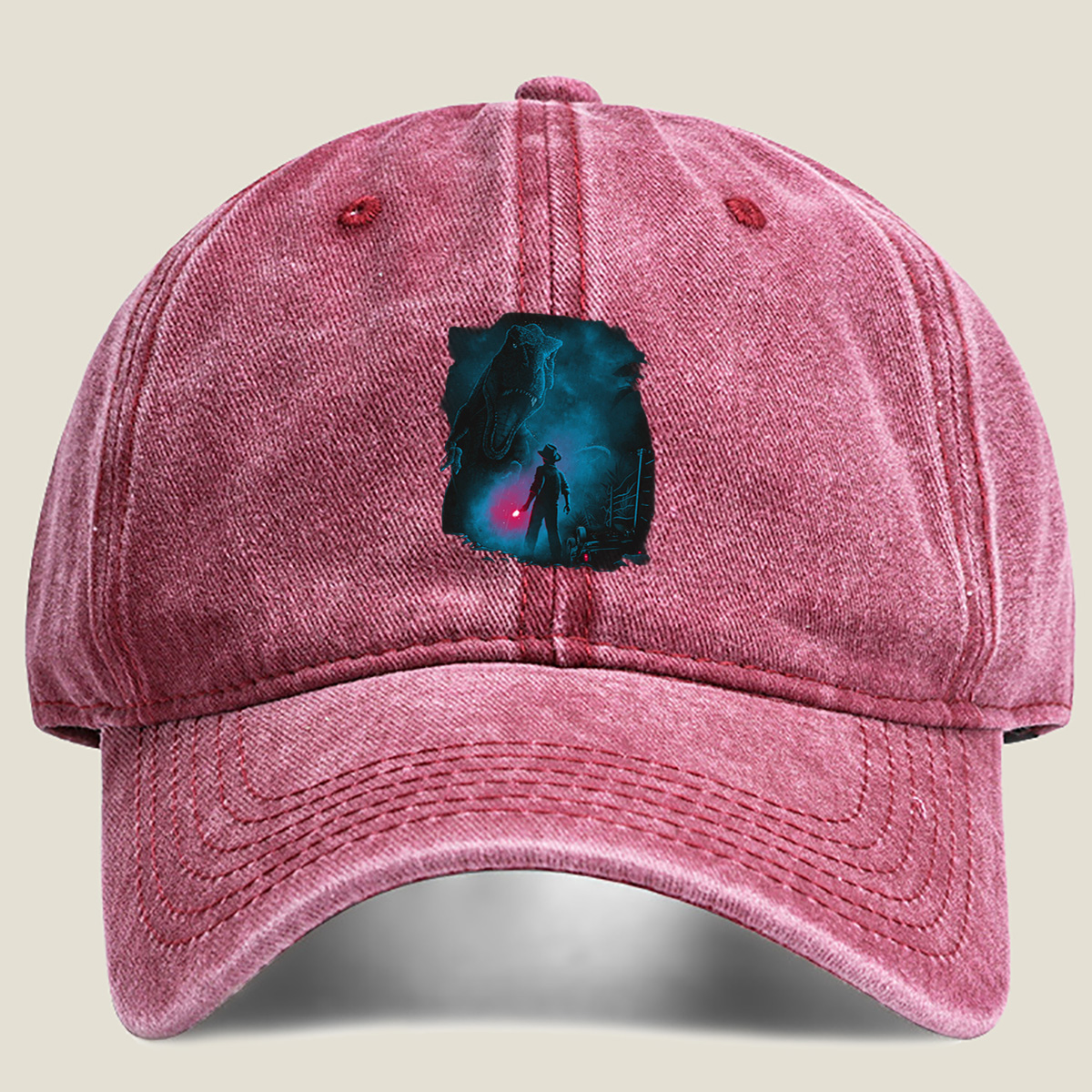 Jurassic Park: Indominus Rex and Owen Grady - Washed Denim - Baseball Cap
