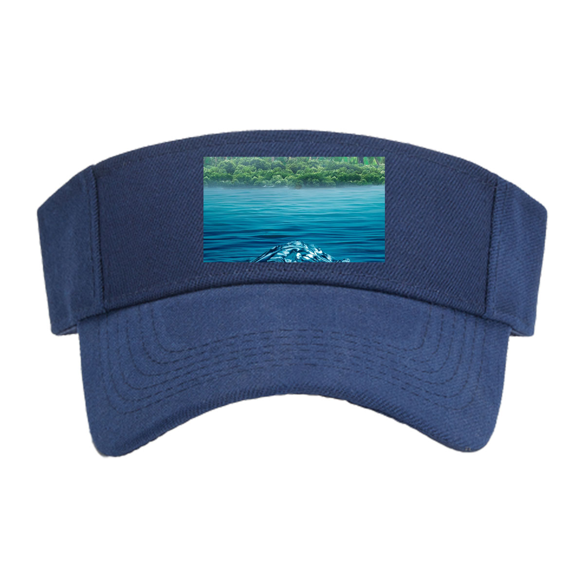 Sunlit Tropical Waters with Palm Trees and Underwater View -  Visor cap
