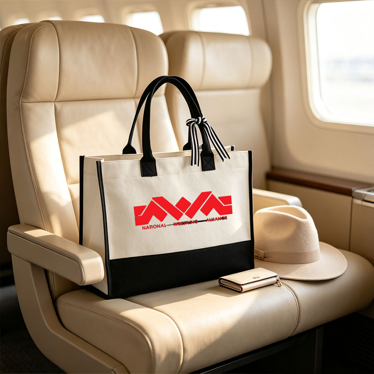 NWA National Wrestling Alliance Logo - Canvas patchwork gift tote bag