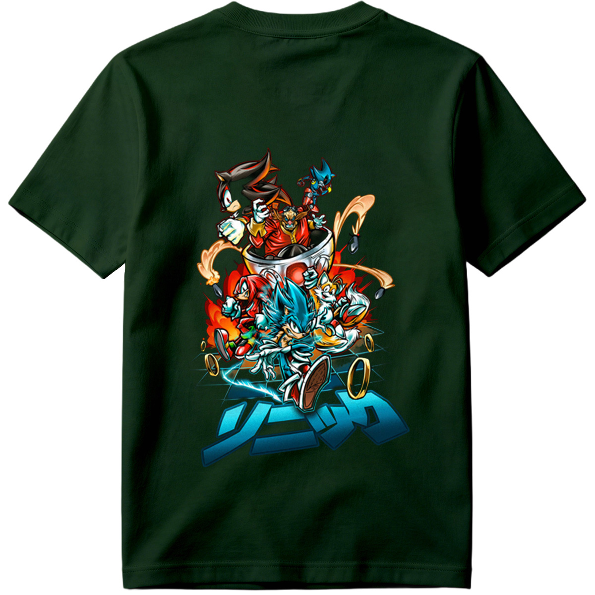 Sonic the Hedgehog: Sonic, Shadow, Knuckles, Tails, and Silver in Action - Tee