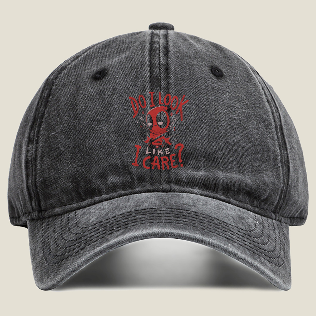 Deadpool: Do I Look Like I Care? - Washed Denim - Baseball Cap