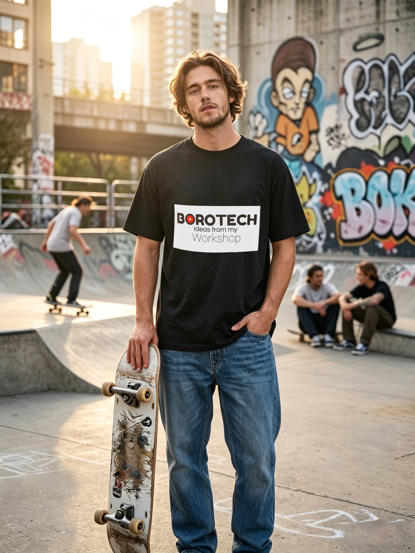 Men's Printed T-Shirt BOROTECH Ideas from my Workshop Casual Round Neck Summer Lightweight Breathable Short Sleeve T-Shirt for DIY Enthusiasts and Crafters