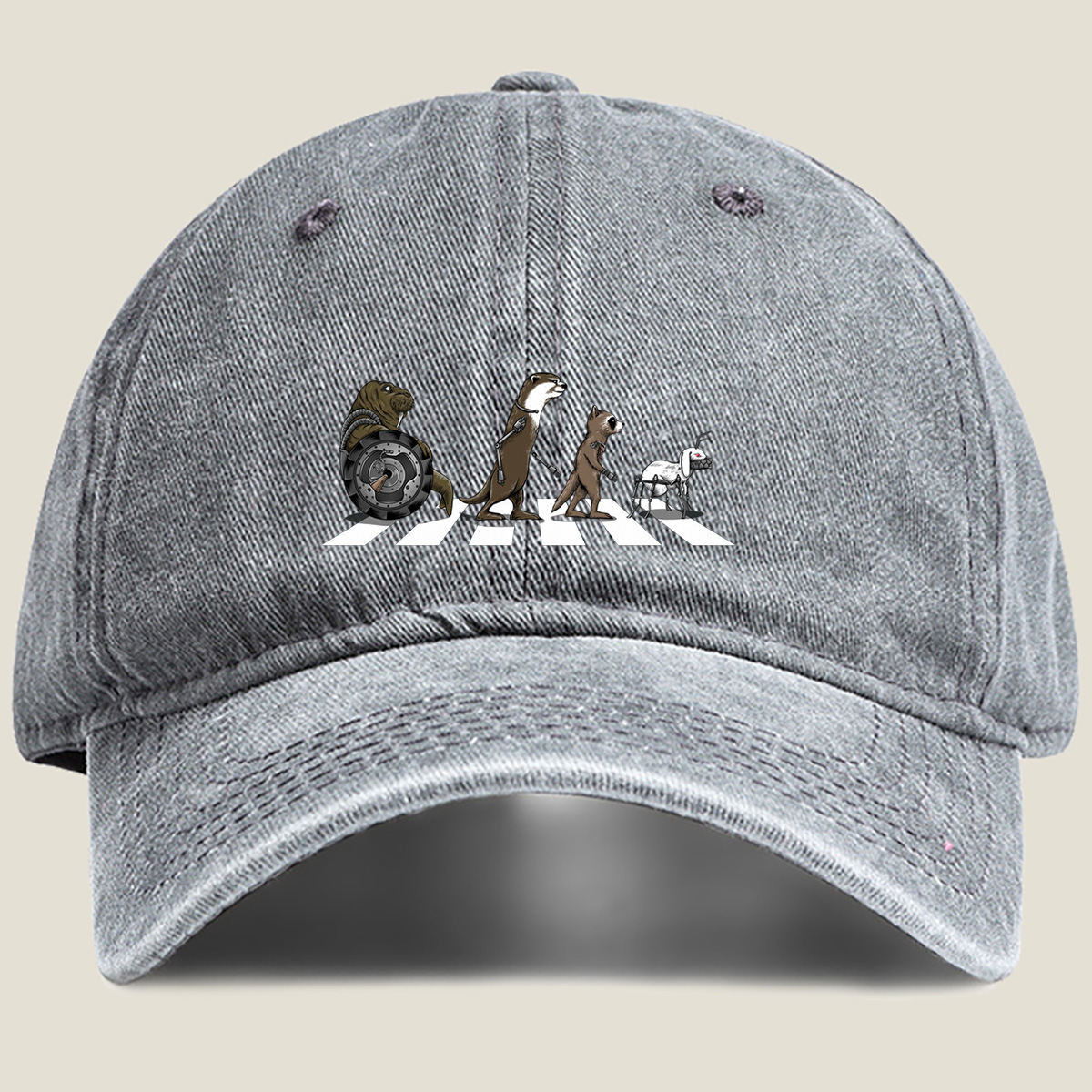 The Batch89: Otter, Weasel, and Rabbit Crossing - Washed Denim - Baseball Cap