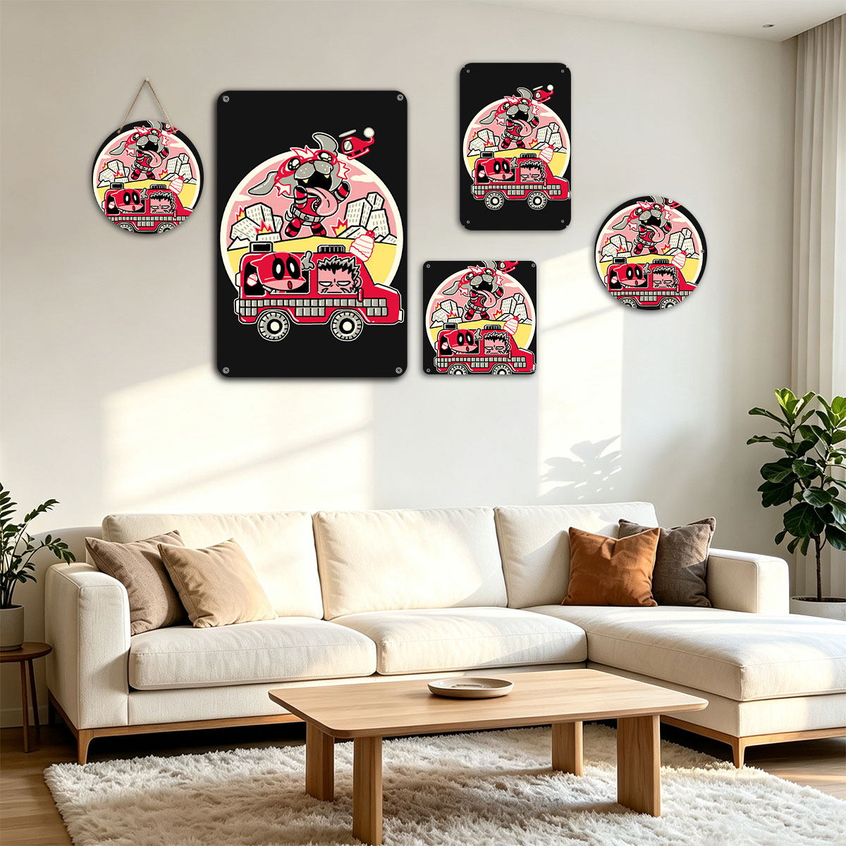 Teen Titans Go! Fire Truck Chaos with Beast Boy and Cyborg - painting