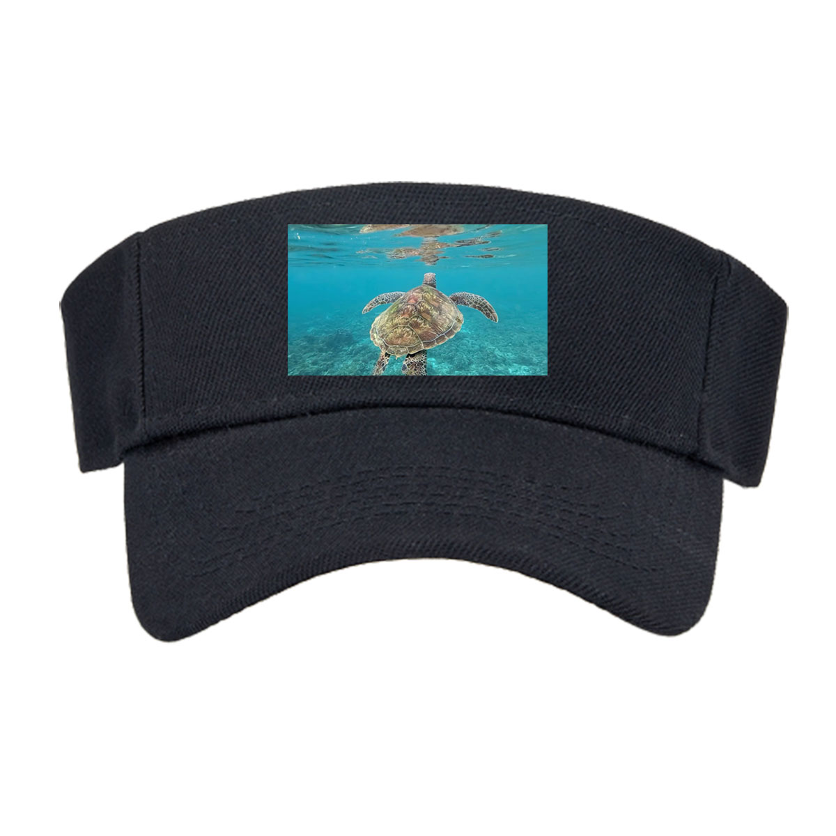 Sea Turtle Swimming in Clear Blue Waters -  Visor cap