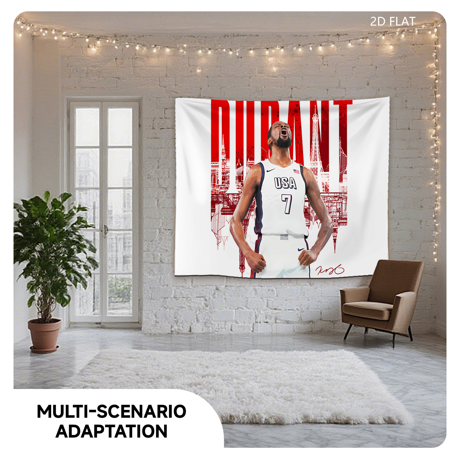 Kevin Durant USA Basketball 2024 Paris Olympics - Tapestry