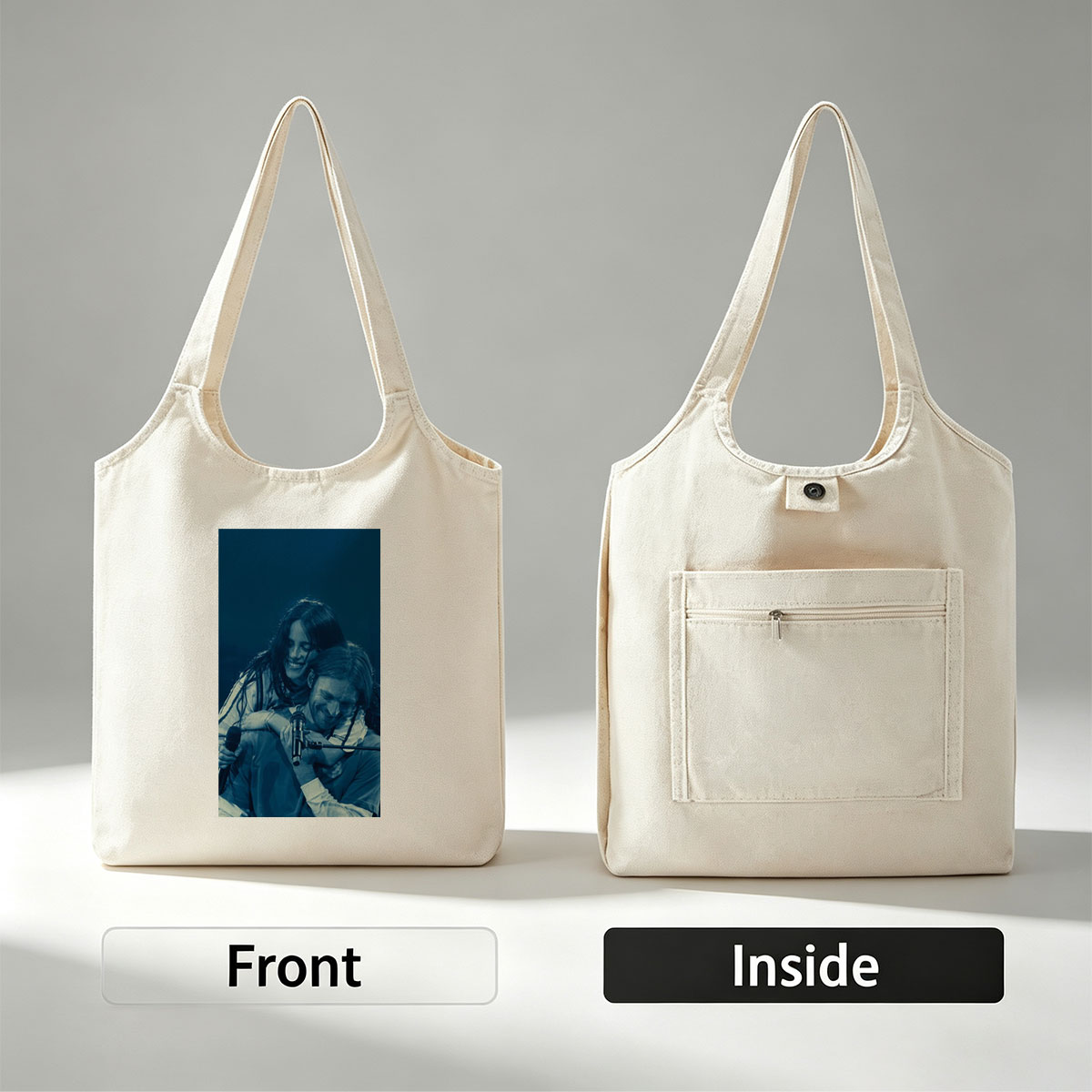 Lana Del Rey and Jack Antonoff on Stage Sharing a Joyful Moment During Live Performance - Canvas shoulder bags/