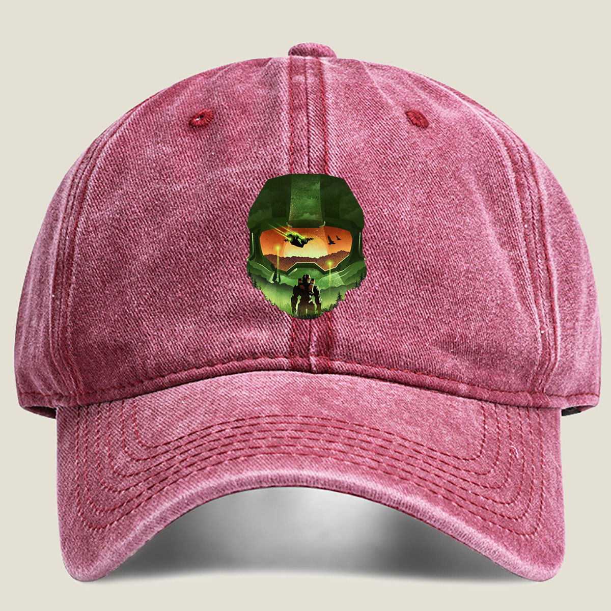 Halo: Master Chief and the Forerunner Landscape - Washed Denim - Baseball Cap