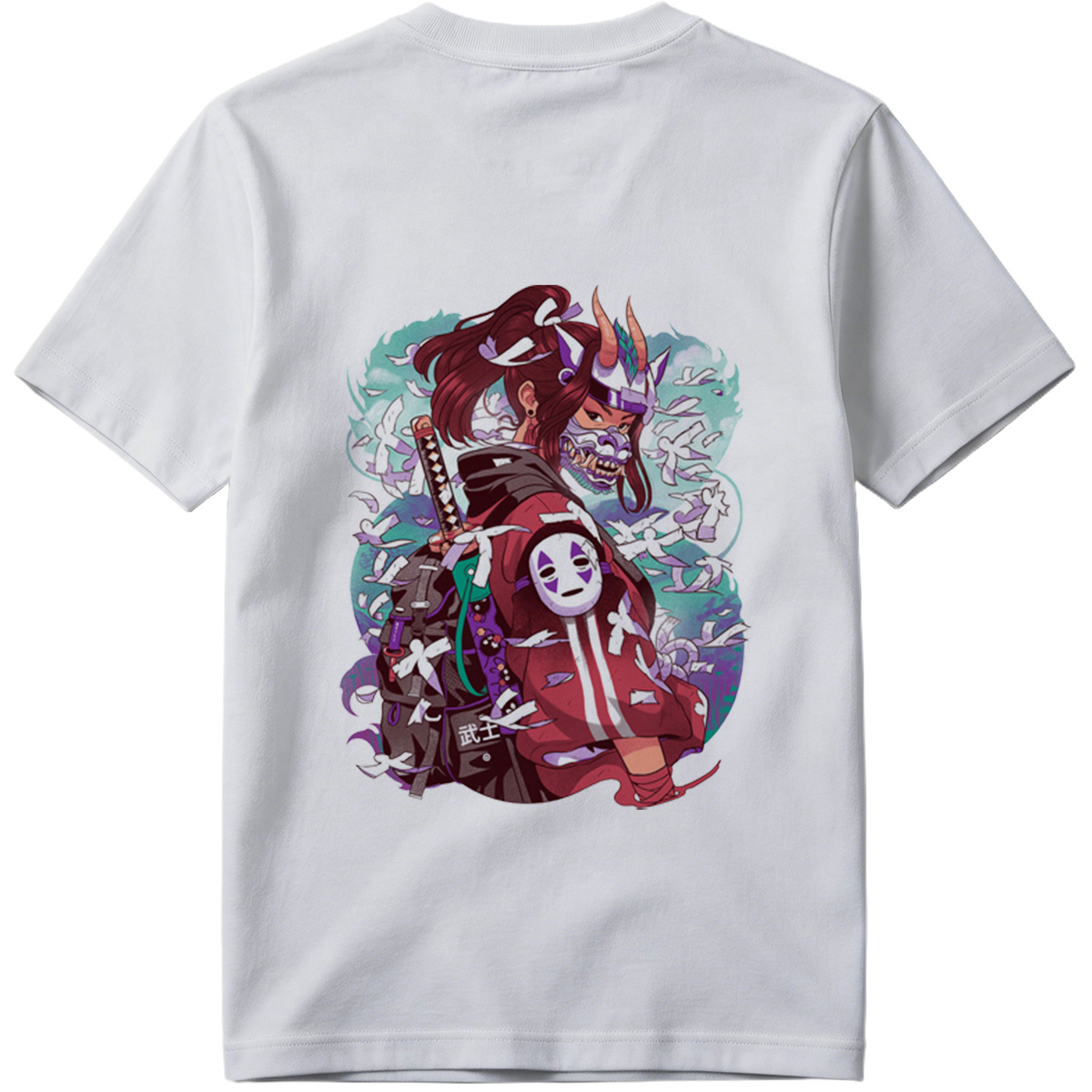 Samurai Warrior with Mask and Katana - Tee