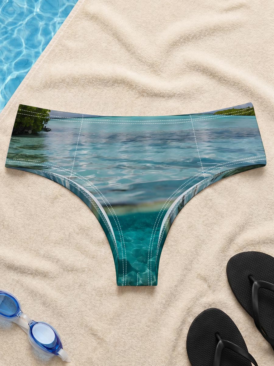 Crystal Clear Waters and Palm Trees in Paradise -  Men's swim trunks