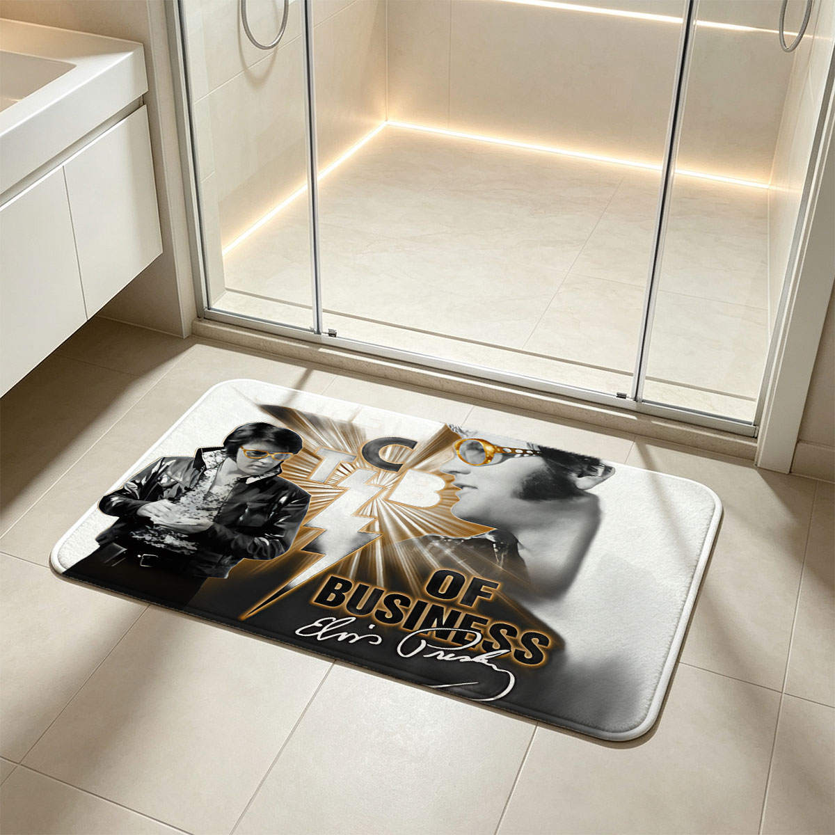 Elvis Presley - TCAB of Business: A Rock Legend's Iconic Style and Legacy - Flannel floor mat