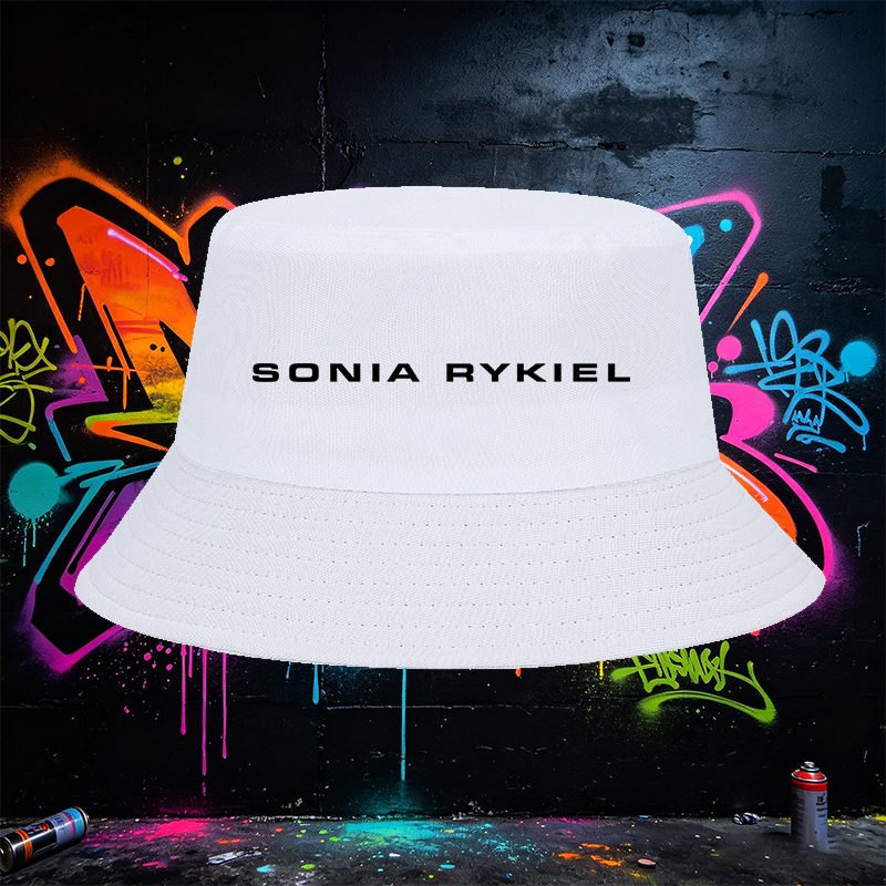 Unisex Bucket Hat with Sonia Rykiel Logo Print - Classic Cotton Fisherman Hat for Outdoor Activities, Travel, and Casual Wear - Suitable for Men and Women Seeking Fashionable Sun Protection