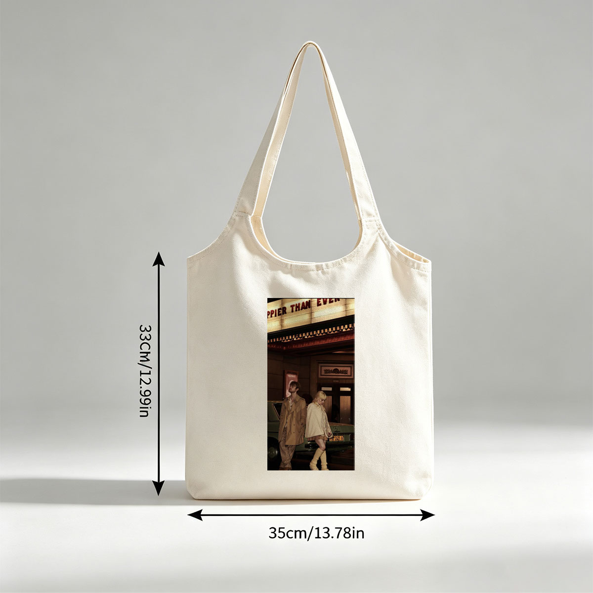 Marilyn Manson and Courtney Love in a Vintage Theater Scene with Retro Fashion and Classic Car - Canvas shoulder bags/