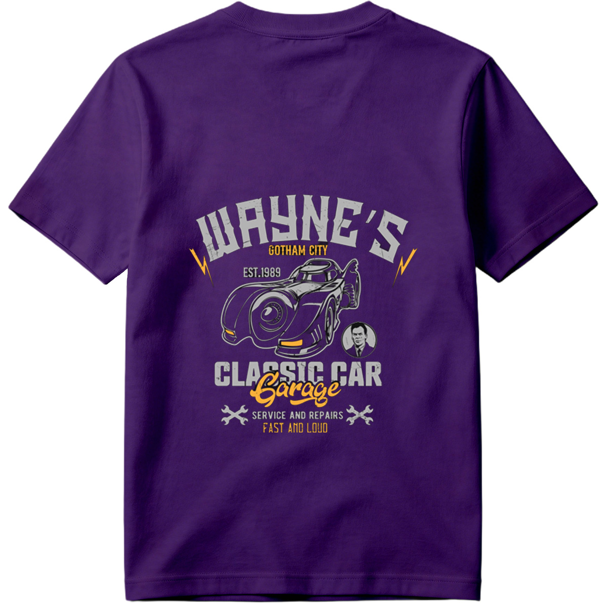 Wayne's Gotham City Classic Car Garage: Batman and Bruce Wayne - Tee