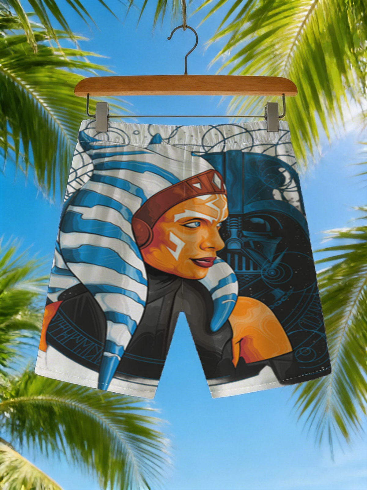 Ahsoka Tano and Darth Vader - Star Wars Characters -  Beach shorts