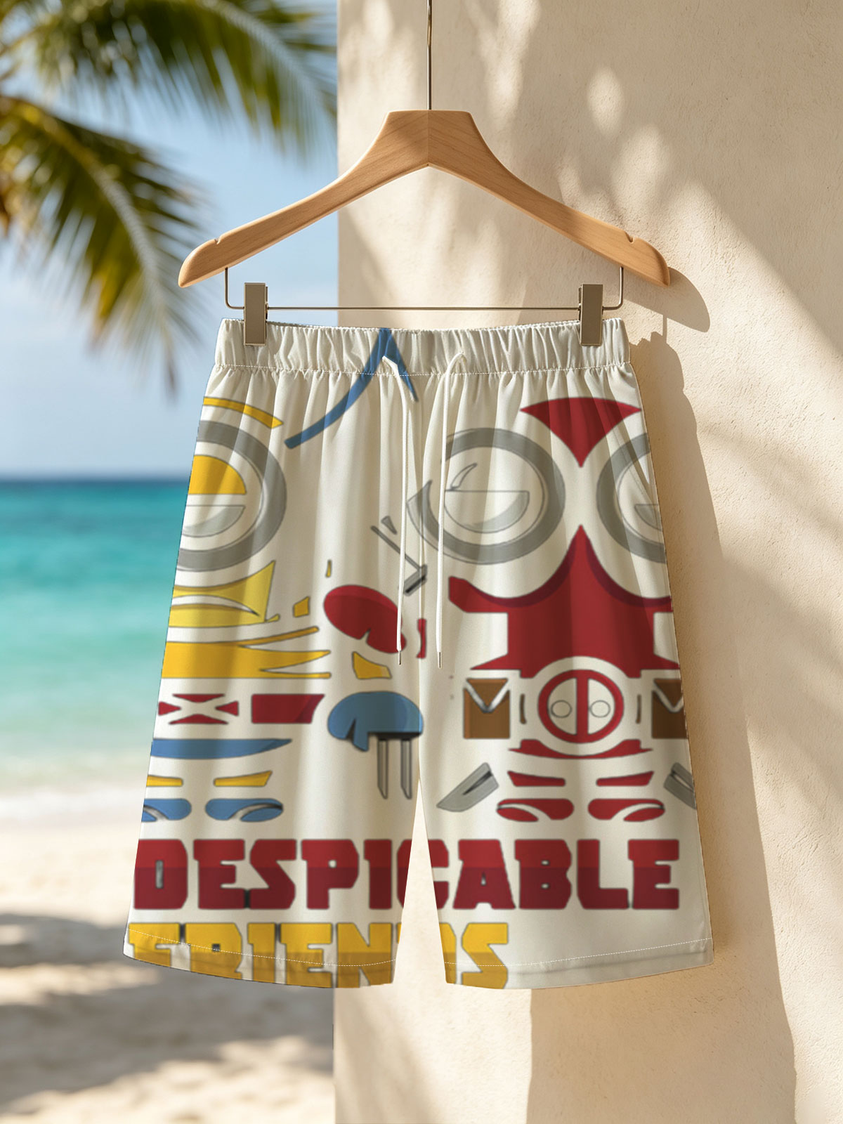 Despicable Friends: Minion & Deadpool Mashup -  Beach shorts