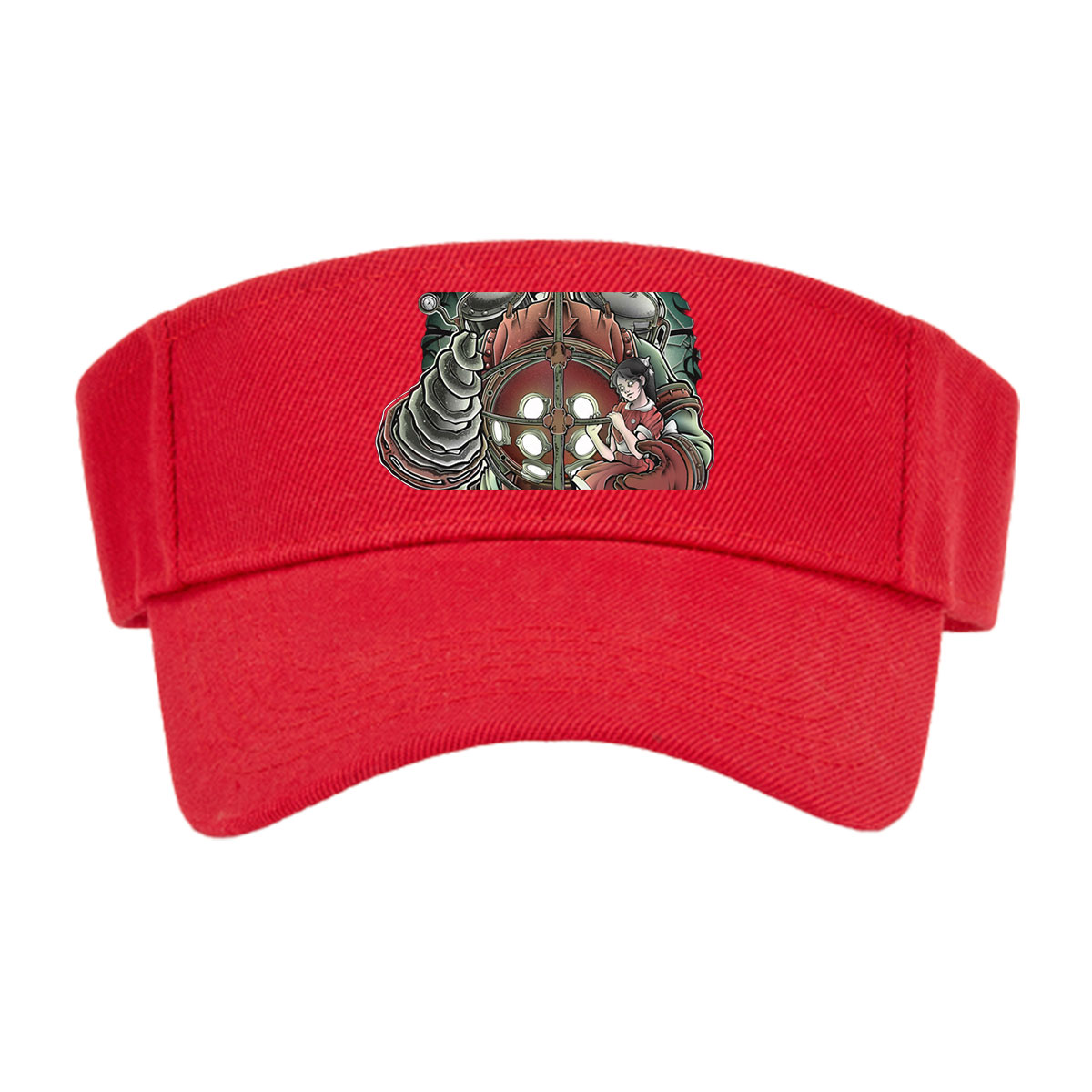 Hello Mr. Bubbles: Steampunk Mechanic and Girl in Red Dress -  Visor cap